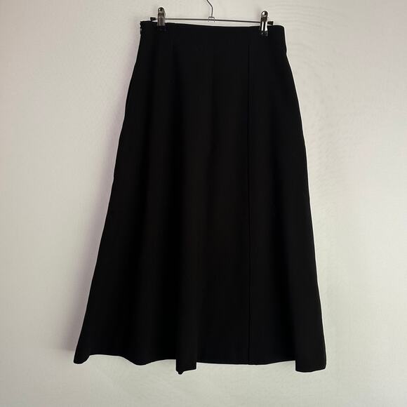 NWT Alysi Chocolat Black New York Classic A-Line Midi Skirt Sz 4 - Picture 2 of 8